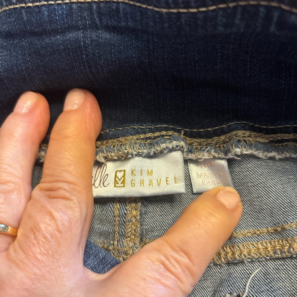 Belle by Kim Gravel Dark Blue Flare Jeans
